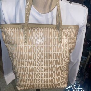 Authentic Moschino Tote Tan and Cream